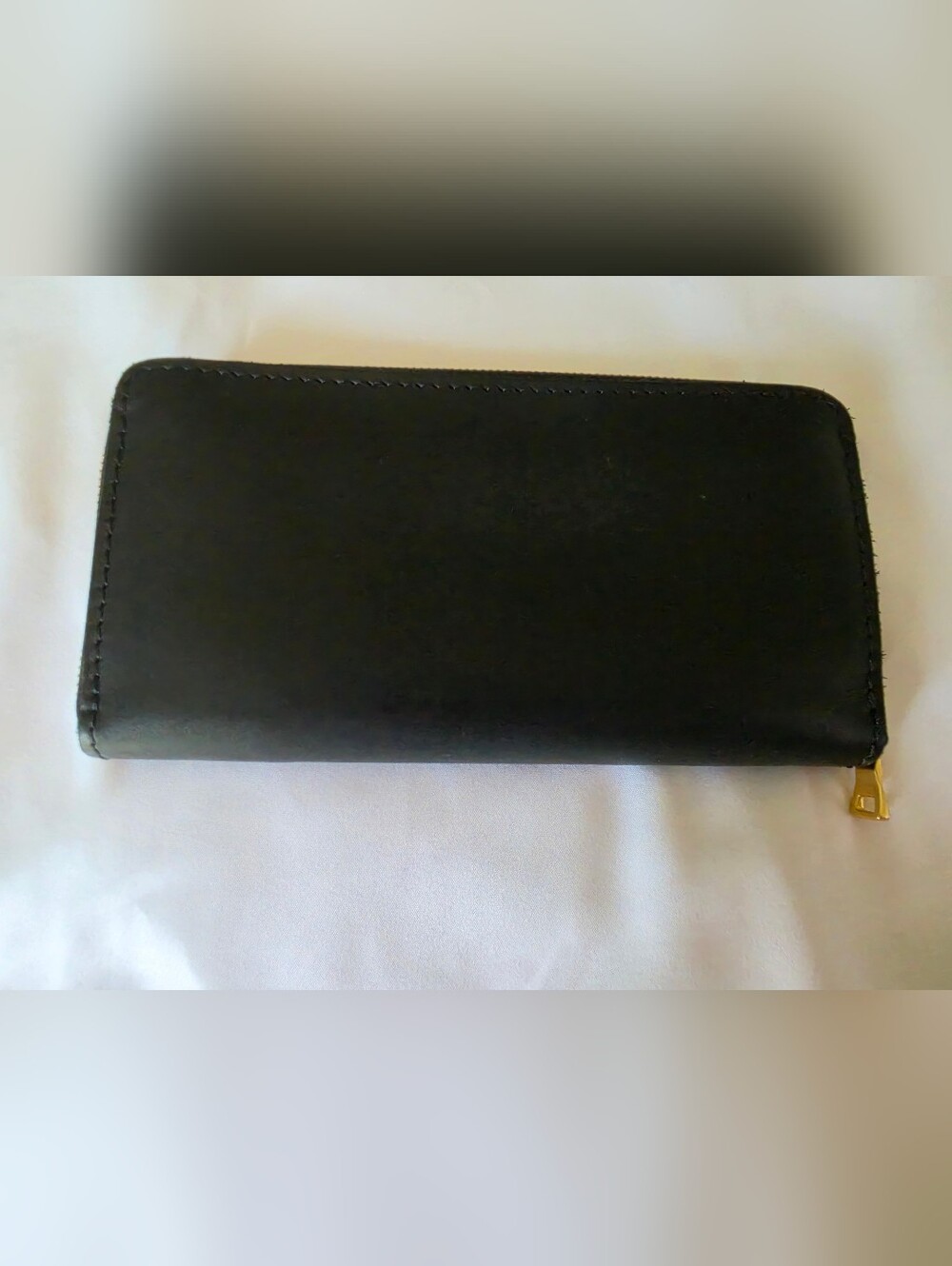 Portland Leather Large Accordion Zip Wallet - Smooth Black - Picture 3 of 5